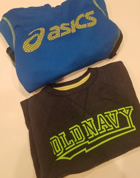Lot of 2 boys Sweatshirts  Size 6 - 7 Asics and Old Navy. - Picture 1 of 5